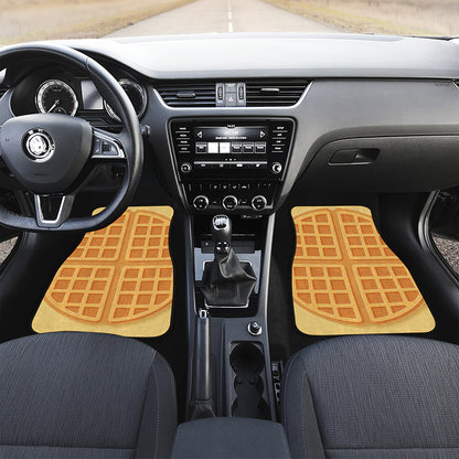 Round Waffle Print Front Car Floor Mats