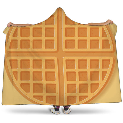 Round Waffle Print Hooded Blanket