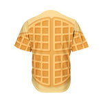 Round Waffle Print Men's Baseball Jersey