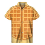 Round Waffle Print Men's Short Sleeve Shirt
