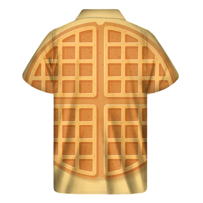 Round Waffle Print Men's Short Sleeve Shirt