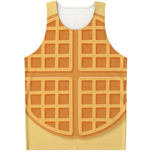 Round Waffle Print Men's Tank Top