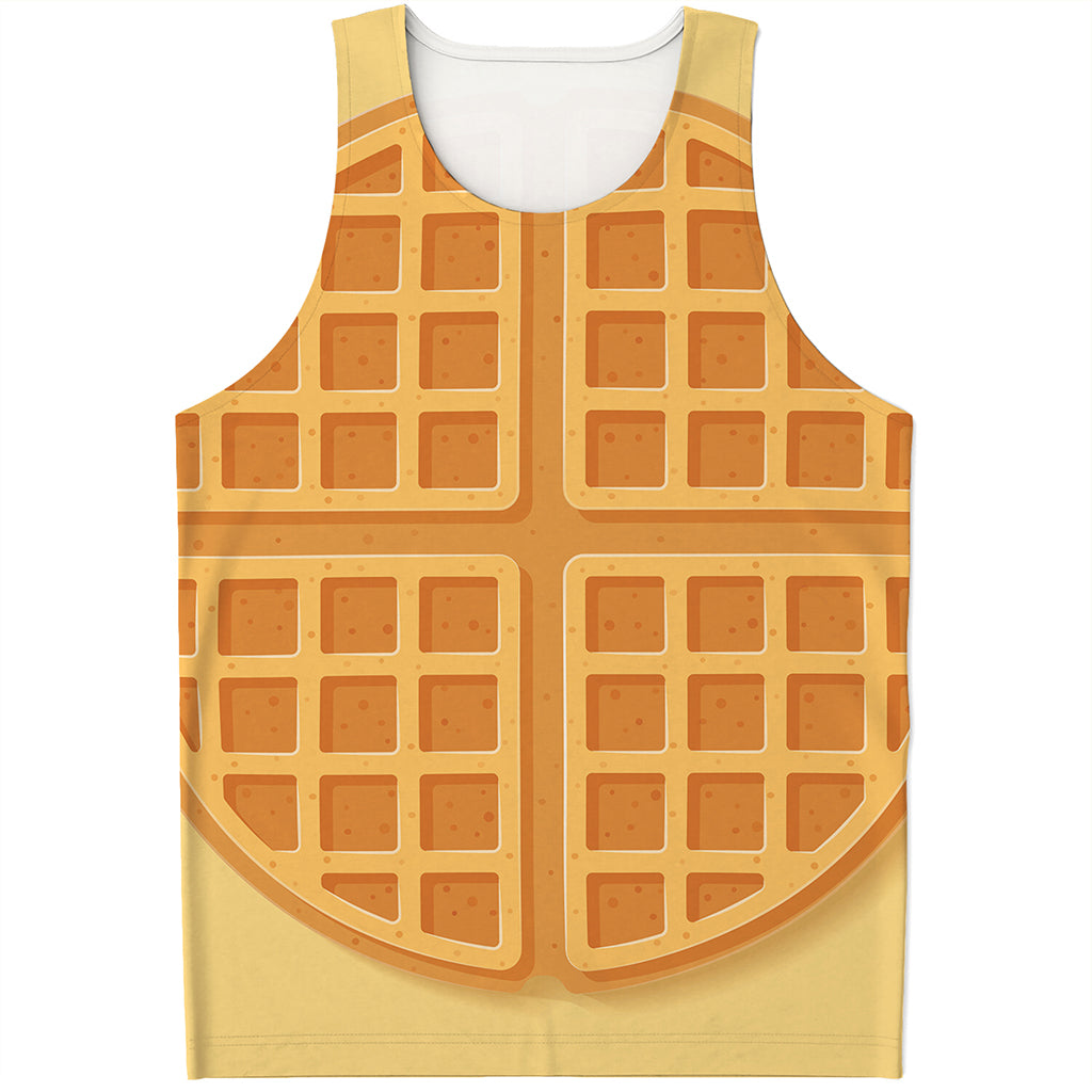 Round Waffle Print Men's Tank Top