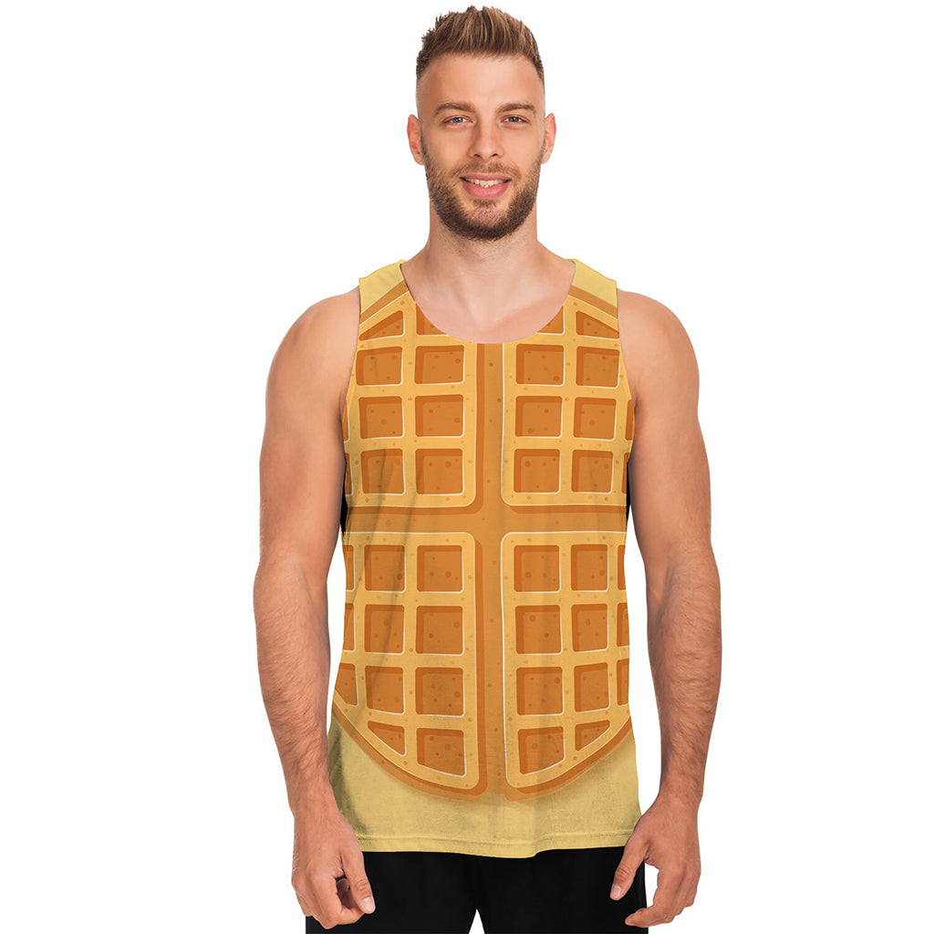 Round Waffle Print Men's Tank Top