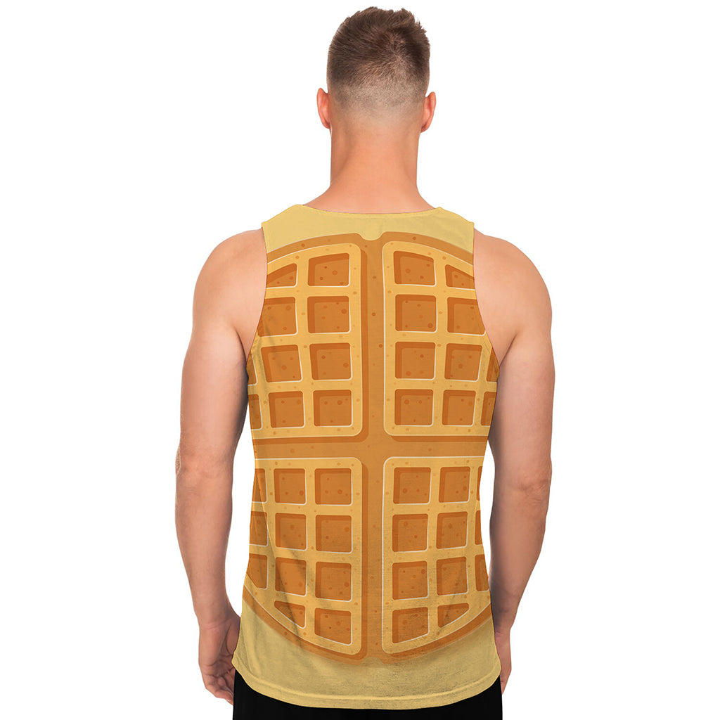 Round Waffle Print Men's Tank Top