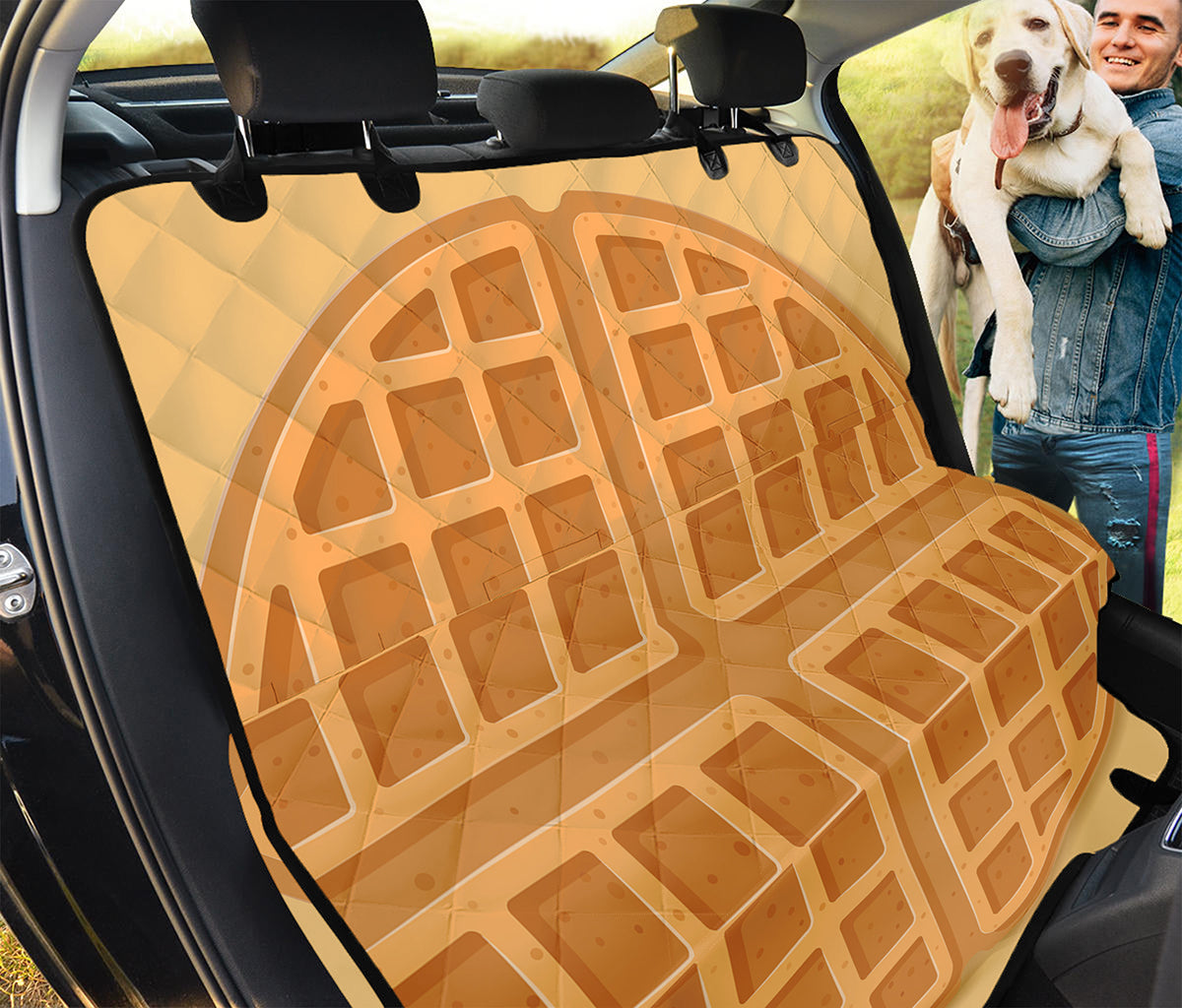 Round Waffle Print Pet Car Back Seat Cover