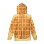 Round Waffle Print Pullover Hoodie
