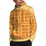 Round Waffle Print Pullover Hoodie