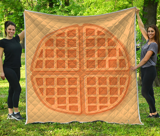 Round Waffle Print Quilt