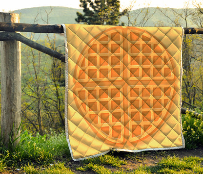 Round Waffle Print Quilt