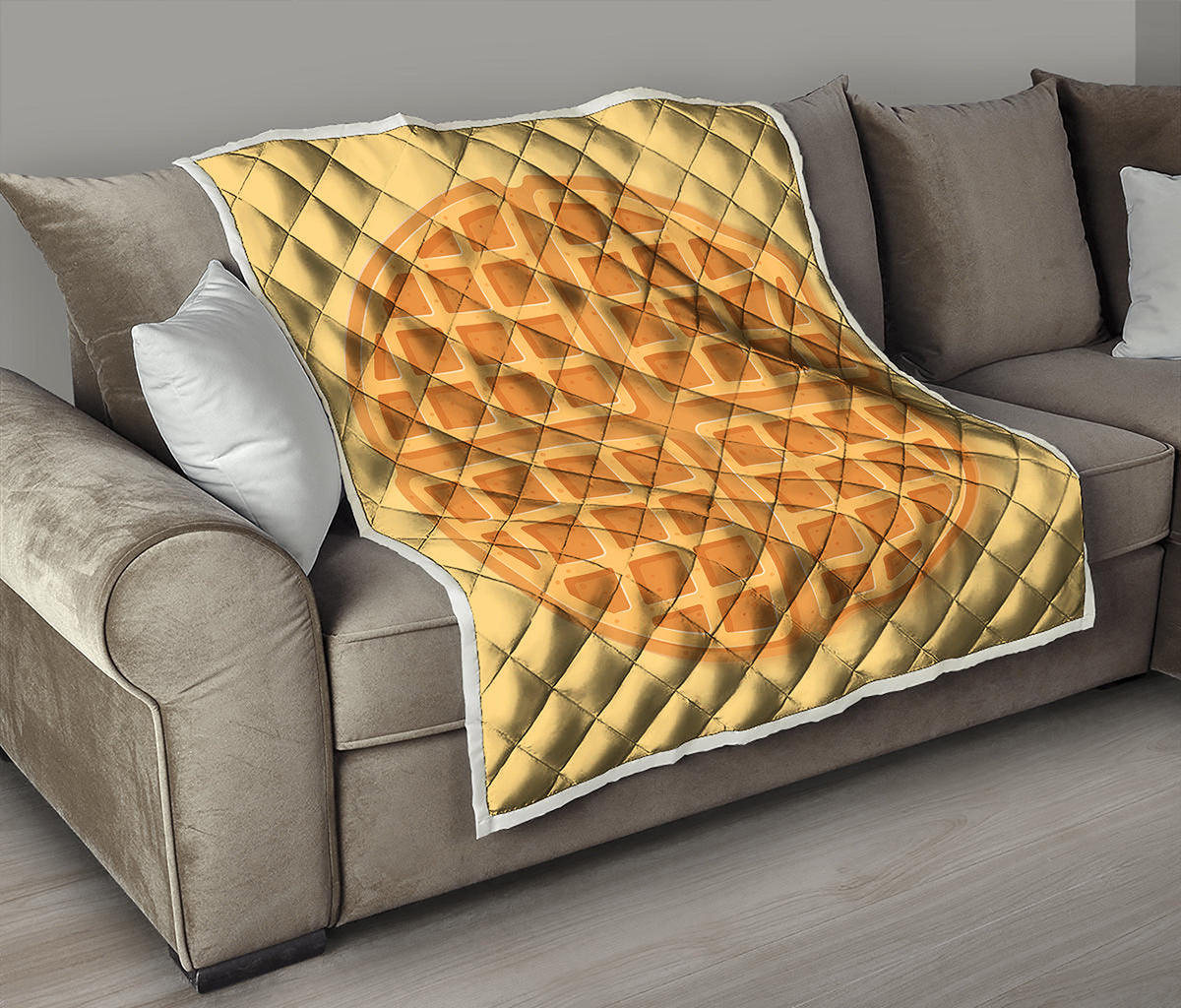 Round Waffle Print Quilt