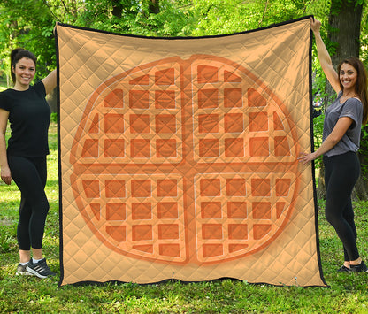 Round Waffle Print Quilt