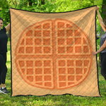 Round Waffle Print Quilt