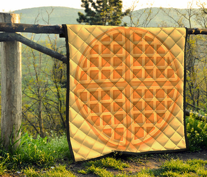 Round Waffle Print Quilt