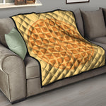 Round Waffle Print Quilt