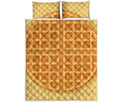 Round Waffle Print Quilt Bed Set