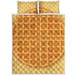 Round Waffle Print Quilt Bed Set
