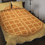 Round Waffle Print Quilt Bed Set