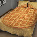 Round Waffle Print Quilt Bed Set