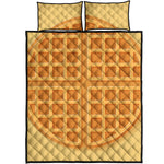 Round Waffle Print Quilt Bed Set