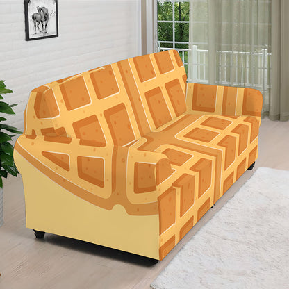 Round Waffle Print Sofa Cover
