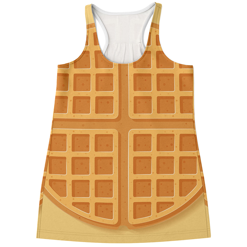Round Waffle Print Women's Racerback Tank Top
