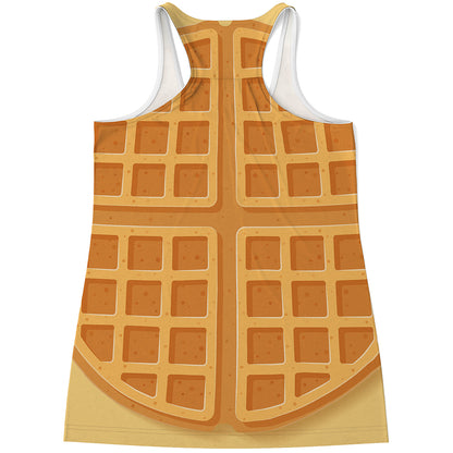 Round Waffle Print Women's Racerback Tank Top