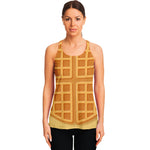 Round Waffle Print Women's Racerback Tank Top