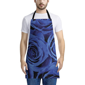 Royal Blue Rose Print Apron