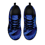 Royal Blue Rose Print Black Sneakers