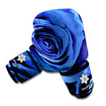 Royal Blue Rose Print Boxing Gloves