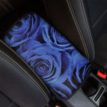 Royal Blue Rose Print Car Center Console Cover