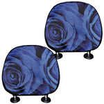 Royal Blue Rose Print Car Headrest Covers