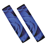 Royal Blue Rose Print Car Seat Belt Covers