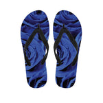 Royal Blue Rose Print Flip Flops