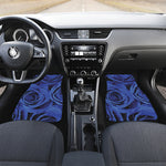 Royal Blue Rose Print Front and Back Car Floor Mats