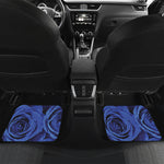 Royal Blue Rose Print Front and Back Car Floor Mats