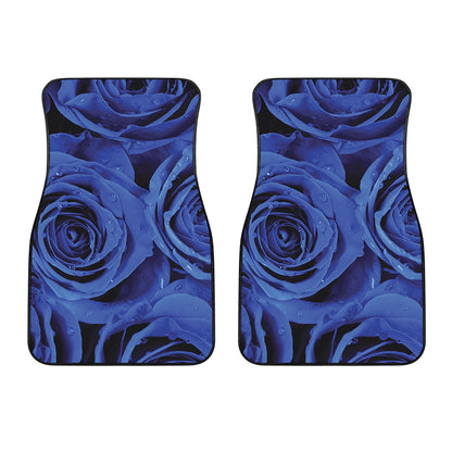 Royal Blue Rose Print Front Car Floor Mats