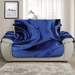 Royal Blue Rose Print Half Sofa Protector