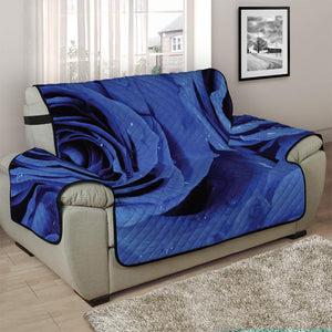 Royal Blue Rose Print Half Sofa Protector