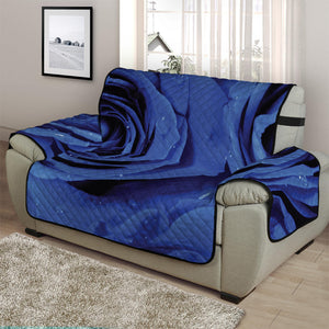 Royal Blue Rose Print Half Sofa Protector