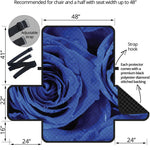 Royal Blue Rose Print Half Sofa Protector