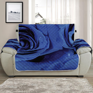 Royal Blue Rose Print Half Sofa Protector