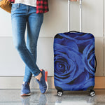 Royal Blue Rose Print Luggage Cover