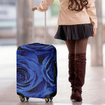 Royal Blue Rose Print Luggage Cover