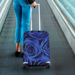 Royal Blue Rose Print Luggage Cover
