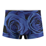 Royal Blue Rose Print Men's Boxer Briefs