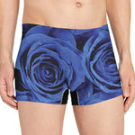Royal Blue Rose Print Men's Boxer Briefs