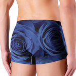 Royal Blue Rose Print Men's Boxer Briefs