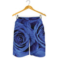 Royal Blue Rose Print Men's Shorts